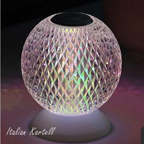 Masonry Crystal Table Lamp Transparent Prism Desk Night Light Nordic Acrylic Lamp USB Lamp Bedside Decoration
