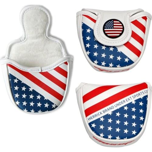 Golf Mallet Headcover USA Flag Design Golf Putter Headcover with Magnetic Closure free shipping
