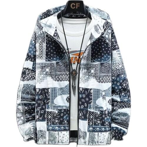 Spring autumn mens jackets Fashion hip-hop windbreaker hooded casual zipper shirt mens casual street mens jackets