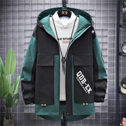 Spring Fashion Men Hooded Casual Jacket Style Loose Young Windbreaker Top Autumn New Cargo Coat Streetwear Hip Hop Clothes 3XL
