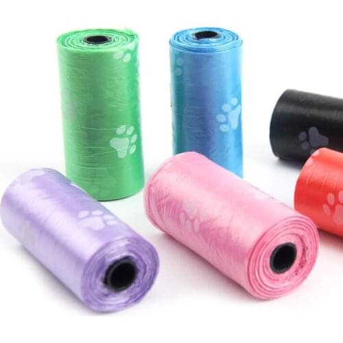 Poop bag roll Paw Printing Dog Poop Bag Roll Large Cat Waste Bags Doggie Outdoor Home Clean Refill Garbage Bag