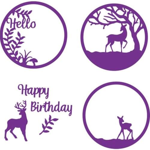 JMCRAFT Happy Birthday Deer Creeting Card Metal Cutting Dies 3D DIY Scrapbook Handmade Paper Craft Metal Steel Template Dies