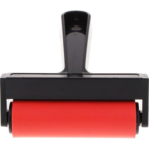 Multi-purpose Rubber Brayer Roller 10cm / 4 Inch for Printmaking Oil Painitng Craft Projects with Plastic Handle