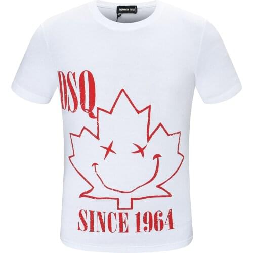 DSQ PHANTOM TURTLE Mens Short Sleeve Logo Series Graphic T-Shirt Men Fashion Print Cotton Tees Breathable Quality Tops D80901