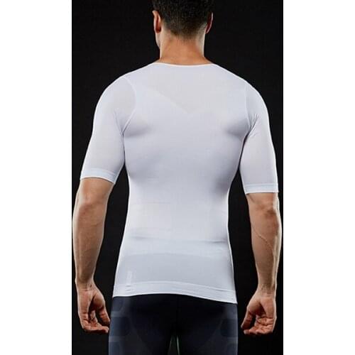 Men Compression Short Sleeve T-Shirt Belly Control Body Build Shapewear Summer Slimming Shaper B99