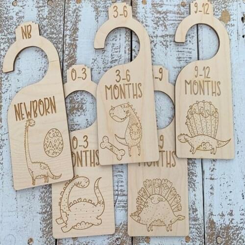 Set of 5pcs Dinosaur Design Baby Closet Dividers Clothing Organizers for 0-12 Months