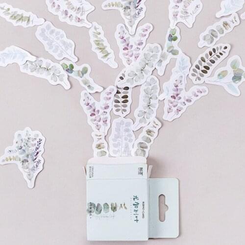 45Pcs/Box Fresh Plants Stationery Stickers Label Diary Scrapbooking Decor Paper Seal DIY Sticker Hand account stickers Photo