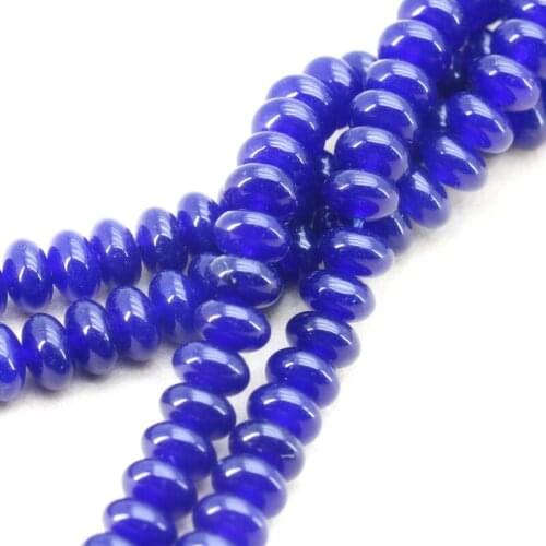 New 5x8mm light deep blue abacus shaped chalcedony loose beads 15" DIY jewelry making beads wholesale and retail