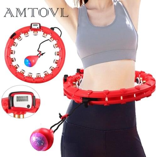 AMTOVL 24 knots Fitness Sport Hoop Smart Upgrade Counter Hoop Detachable Waist Thin Exercise Gym Fitness Equipment Home Training