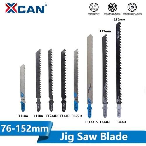 XCAN T Shank Saw Blade 5pcs T111C T118A T127D T144D T244D T318A T344D High Carbon Steel Jig Saw Blade for Wood/Metal Cutting