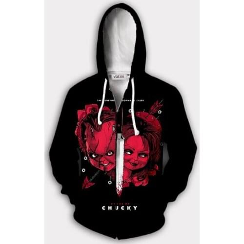 Bride of Chucky 3D Print Causal Clothing New Fashion Men/ Women Zipper Hoodies Plus Size S-7XL Harajuku Man Hoodies