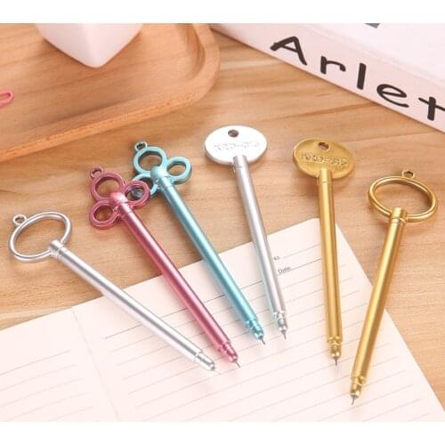Cute Key Shape Gel Pen with Refill Black Ink 0.38mm Stationery School Supplies M17F