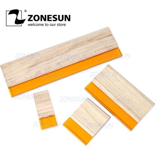 ZONESUN Silk Screen Printing Squeegee Board Wearproof Wood Rubber Ink Scraper Blade Scratch Board Tool For Print Glass T-shirt