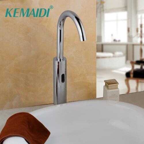 KEMAIDI Deck Mounted Long Bathroom Basin Sink Faucet Cold & Hot Hand Touch Tap Automatic Inflated Sensor Faucet Crane