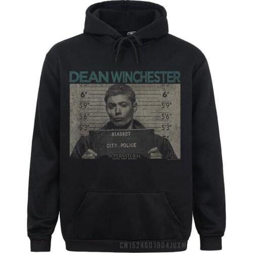 Supernatural Dean Mug Shot Manga Mens Dominant Casual Hoodies Ostern Day Sweatshirts Casual Long Sleeve Sportswears
