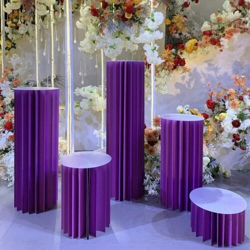 Wedding Decoration Props Pearl Origami Cylindrical Dessert Folding Roman Column Table Ornament Road Guide Window Supplies