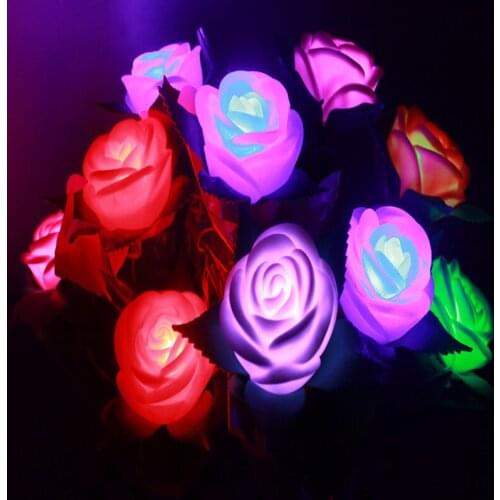 LED Party Colorful Simulation LED Glowing Roses Glowing Toys Valentines Day Gift Bars Wedding Light up Glow In The Dark In Toys