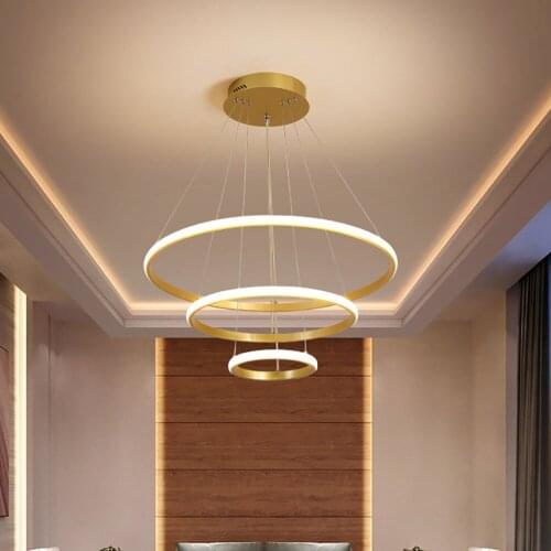 LED Ring Chandelier For Indoor Living Room Bedroom Dining Hall Chandelier 220V
