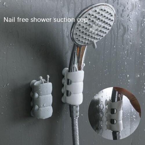 Universal Suction Cup Brackets Removable Silicone Shower Head Holder Wall Mount Shower Head Storage Shelf Rack Bathroom Acc