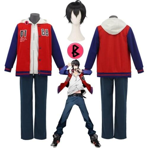 Japanese Voice Actor Division Rap Battle Yamada Ichiro Hypnosis Mic Buster Bros!!! MC.B.B Uniform Outfit Cosplay Costume Wig