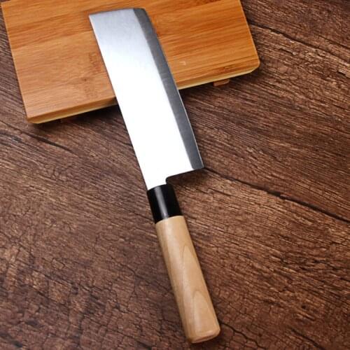 SHUOJI Japanese Slicing Knife Sushi Sashimi Fish Salmon Knife 7 Inch 4Cr13 Blade Comfortable Wood Handle Chefs Cooking Tools