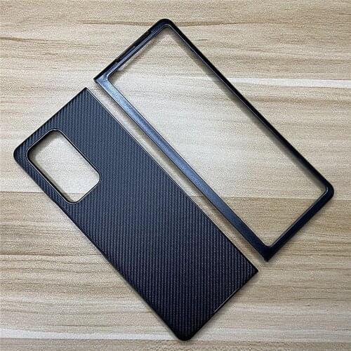 Protective Cover Anti-drop Phone Shell Carbon Fiber Texture Leather Case for Samsung Galaxy Z Fold 2 5G Phone Accessories