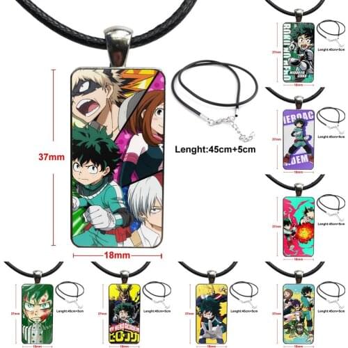 For Women Children Anime Boku No Hero Academia Fashion Necklace Handmade Rectangle Shape Choker Necklace Jewelry Multi Designs