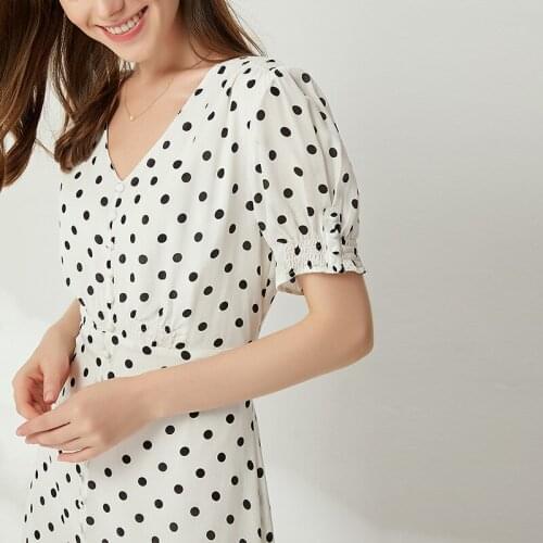 White polka dot silk floral maxi dress women v neck 2020 summer long work beach office sexy party luxury dresses plus size