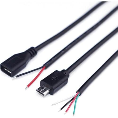 1/5pcs Micro USB 2.0 A Female male Jack charging Connector cable 4 Pin 2 Pin 4 Wires Data Charge Cord DIY for Android interface