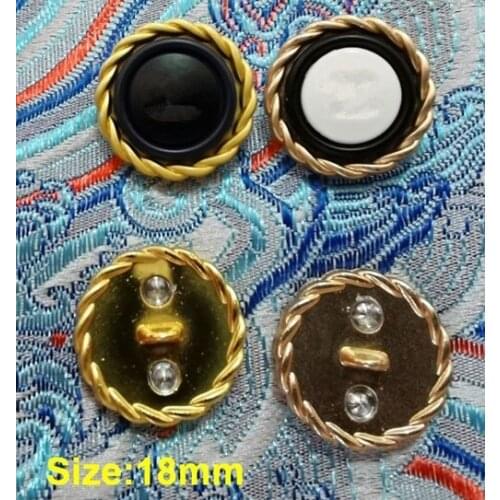 Wholesale 10 pcs High-grade Metal Alloy BLACK WHITE Clothing Overcoat Jacket Buttons Coat Sweater Button Size 18mm Free shipping
