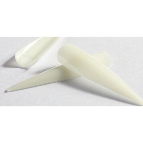 100Packs/lot 12 Sizes Natural Stiletto False Nail Tips Sharp Ending Acrylic Nail Art Tips Medium Salon Tips Wholesale A0312XX