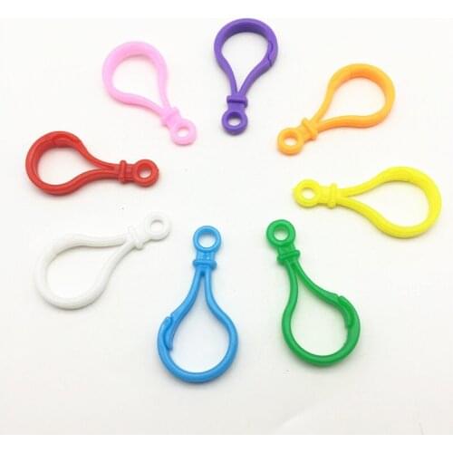 20pcs 8 Colors 50mm Plastic Hook Toy Clips Clasp Bulb Buckles Dummy Jewelry Making Finding Backpack Webbing Sewing Accessories
