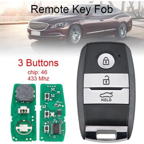 3 Buttons 433MHz FSK Keyless Full Smart Remote Car Key Fob with ID46 PCF7952 Chip P/N 95440-3W600 95440-2T520 for KIA K5 KX3