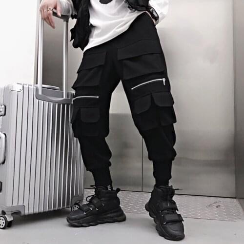 Multi-Pocket Cargo Pants Men Harajuku Hip Hop Streetwear Joggers Man Elastic Waist Sweatpants Male 2021 New Dropshipping