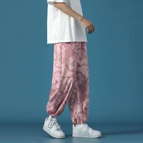 Men Pant Casual Summer Ice Silk Sports Loose Harem Trousers Oversize Male Women Streetwear Pants Joggers Sweatpants