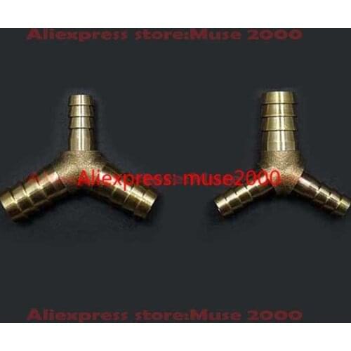 4 5 6 8 10 12 14 16mm Quick fitting Brass Y Tee connector tube joint Splicer 3 tube Pipe Fitting Hose Copper coupler connecting