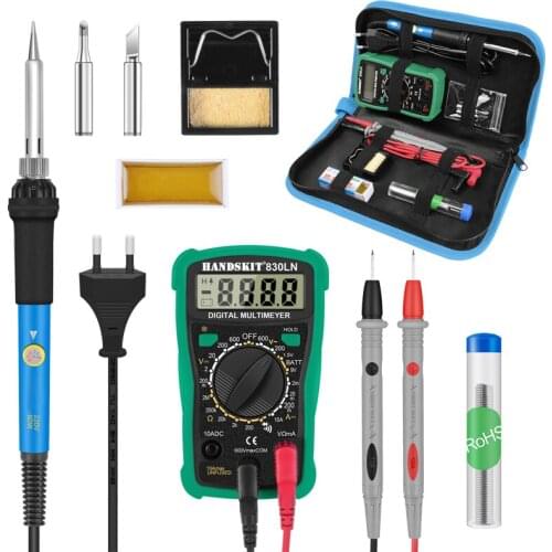 Digital Multimeter 60W 220V/110 Professional Temperature Capacitor Tester Soldering Iron Multimeter DIY Transistor Tester