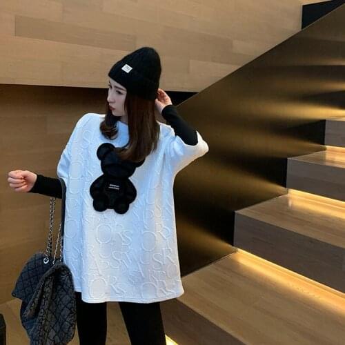 Bear Short-sleeved T-shirt Womens Spring New Style Korea OVERSIZE INS Harajuku XXL