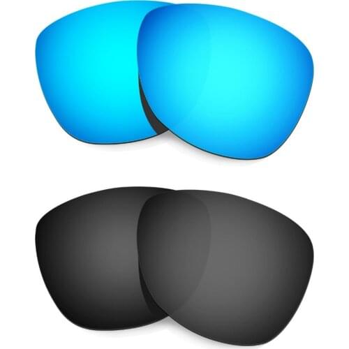 HKUCO For Frogskins Sunglasses Polarized Replacement Lenses Blue/Black 2 Pairs