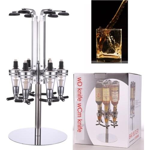 Creative 6 Bottles wine rack Rotating Bar Cocktail Theroom Liquor Beverage Dispenser Wine Holder Rack Barware Pour Frame