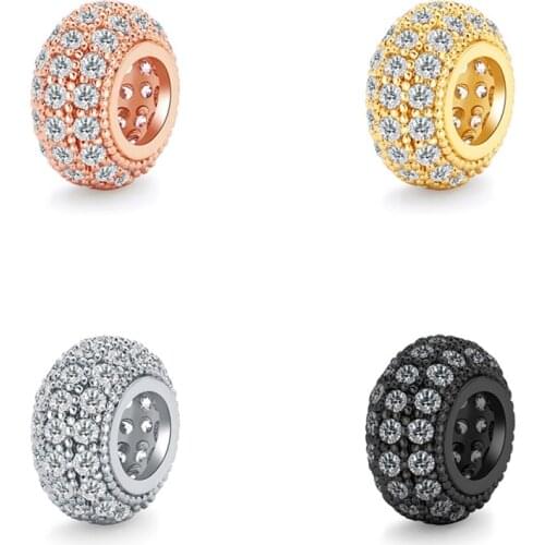 4 Color Round Cubic Zirconia Accessories For Jewelry Making CZ Copper Charms Fit DIY Jewelry Handmade Bracelets Necklace