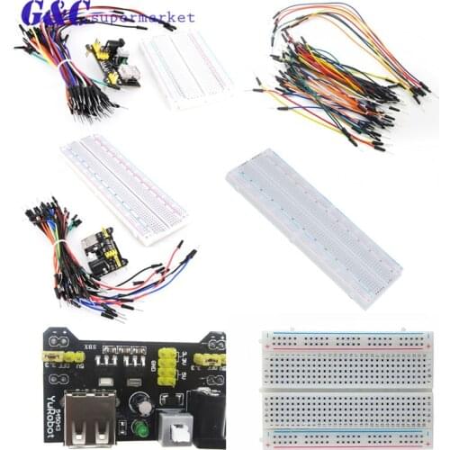 MB-102 MB102 Breadboard power module+MB-102 400/830 points Prototype Bread board for arduino kit +65 jumper wires wholesale
