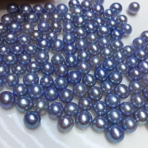 Fashion Real Natural Edison Pearls, Loose Freshwater Dyed Blue Grey Color Pearls, 8-10MM Big Size Round Pearls, 30PCS/LOT