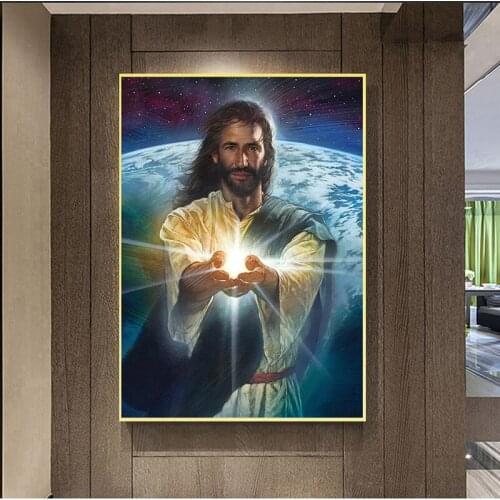 New hot Diy diamond painting earth jesus full Diamond embroidery square drill rhinestone diamond mosaic crafts Needlework