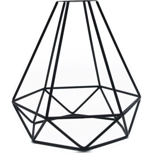 New 1pc Lampshade Only Retro Metal Wire Cage Shaped Hanging Pendant Light Shade Chandelier Lamp Cover Without Bulb