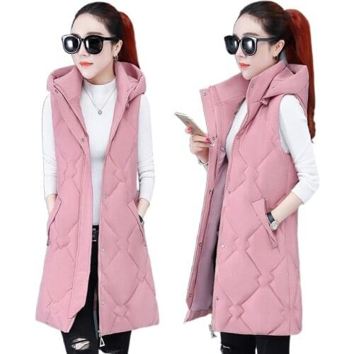New Autumn Winter Cotton Vest Women Ladies Casual Waistcoat Female Sleeveless Long Vest Jacket Slim Fit Warm women Coat