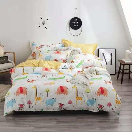 Bedding :pure cotton childrens cartoon set of three or four pieces , cotton printed student quilt cover sheet