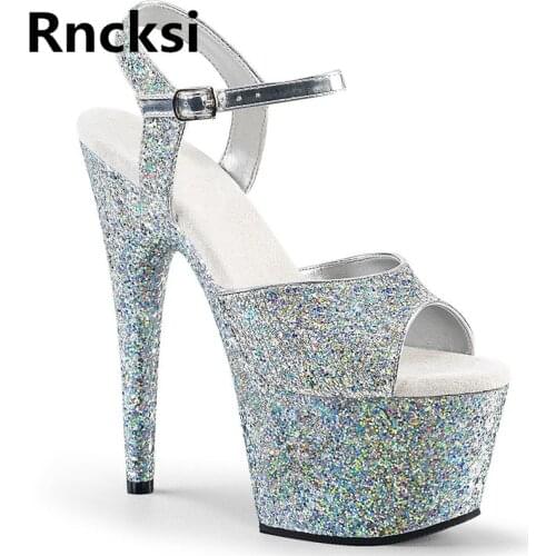Rncksi New Summer 15cm Hate Tiangao Womens Shoes Model Show Super High Heels Night Club Pole Dance Shoes High Heels Sandals
