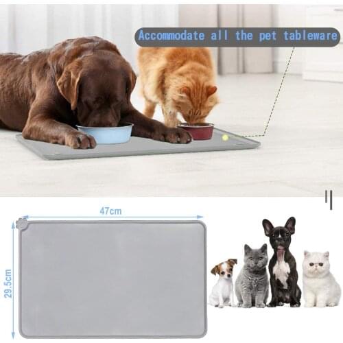 Waterproof Non-slip Silicone Pet Placemat Food Pan Mat With Border Dog Feeders Food Grade Silicone Bowl Mat Pet Supplies 40*29.5
