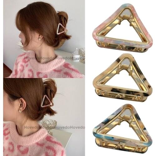 Fashion Acetate Triangle Hair Clips for Women Girls Hair Claw Chic Barrettes Claw Crab Hairpins Styling Tool Hair Accessories
